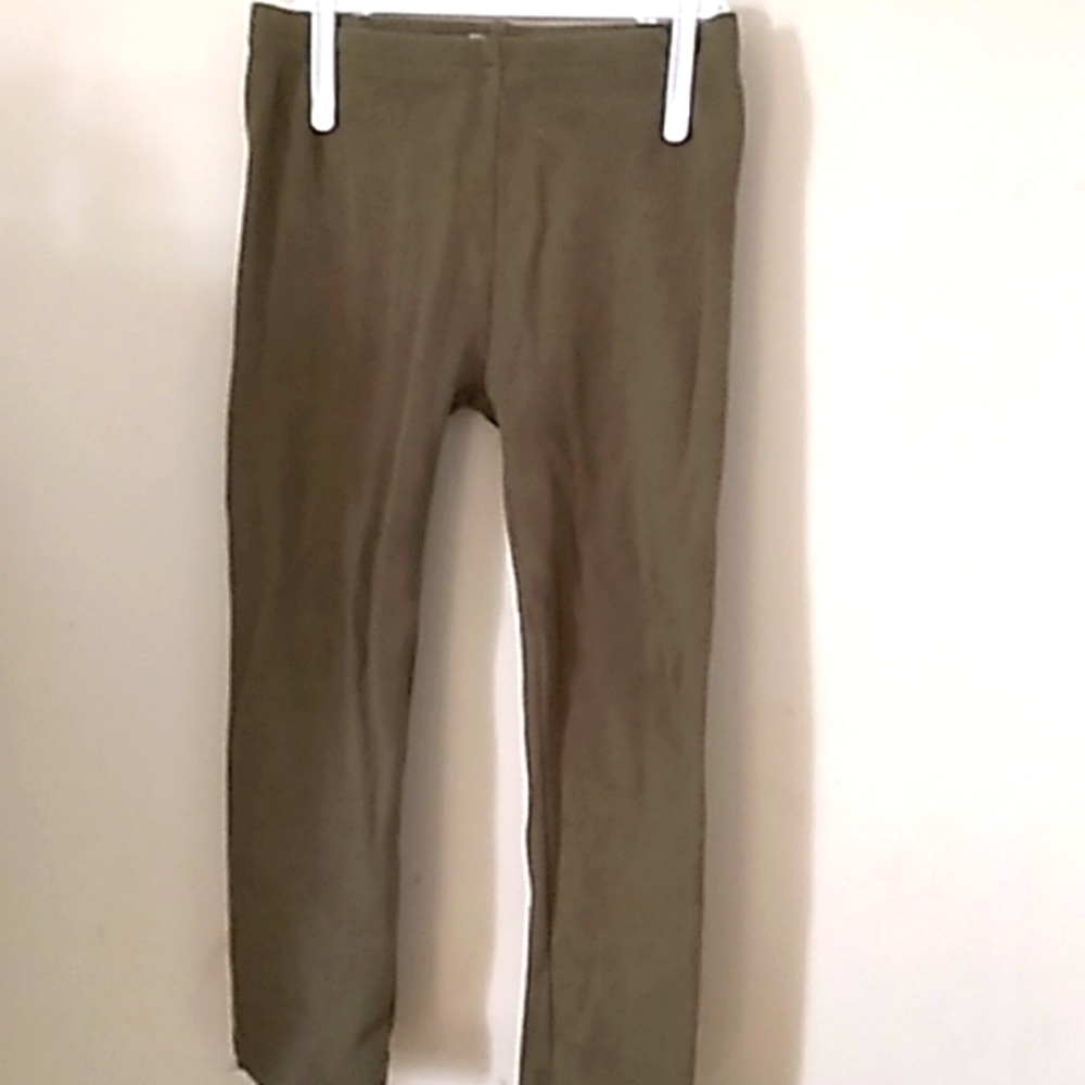 2T olive green long-johns leggings